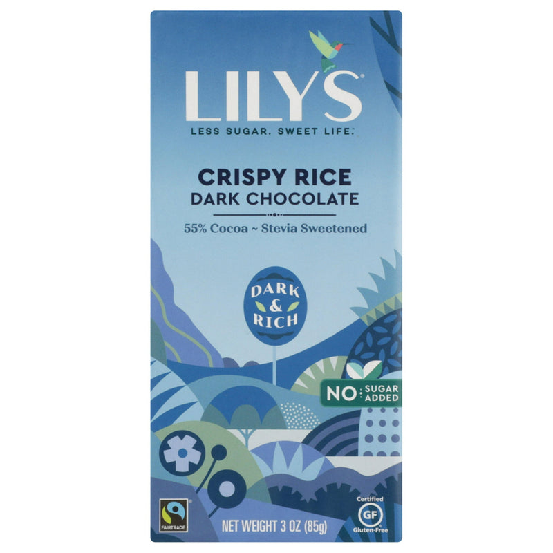 Lily's Crispy Rice Dark Chocolate 55% Cocoa Sugar Free 3oz