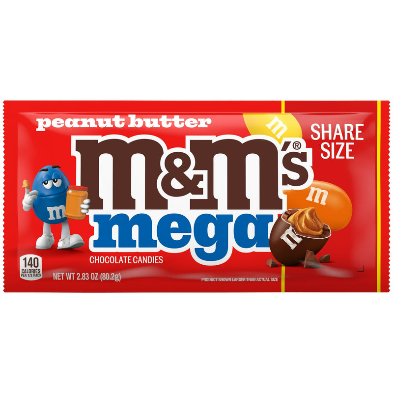 M&M's Mega Chocolate Candies Peanut 2.83Oz