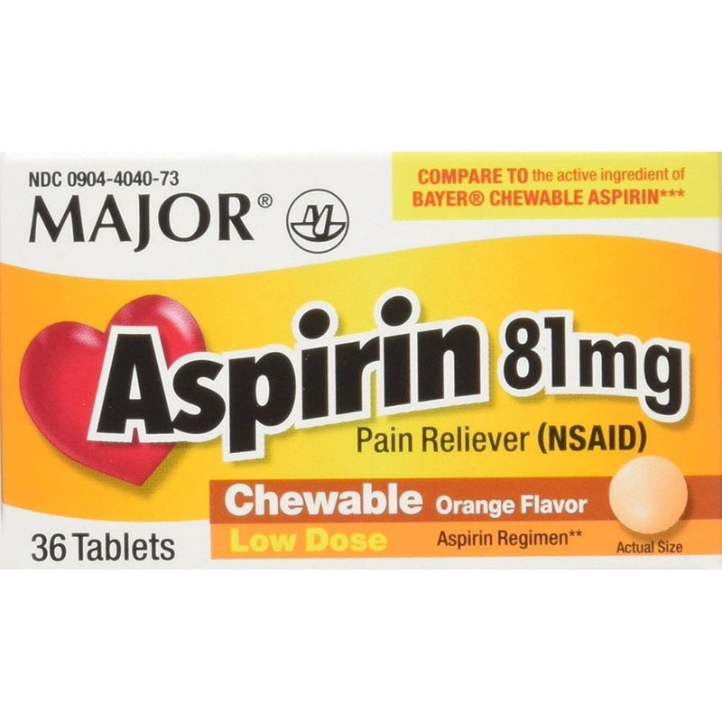 Major Aspirin Low 81mg Tablets 36ct