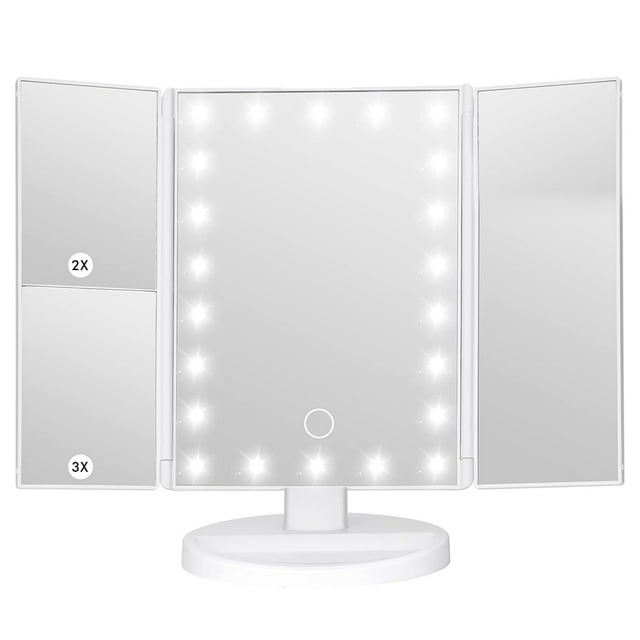 Vivitar Simply Beautiful Led Light 22" Tri-Fold Mirror White