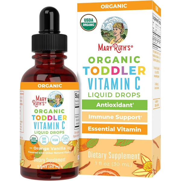 Mary Ruth's Organics Toddler Vitamin C Drops | USDA Organic Vitamin C Liquid Drops for Toddler | Ages 1-3 Years | Vitamin for Immune Support & Overall Health | Vegan | Non-GMO | Gluten Free |