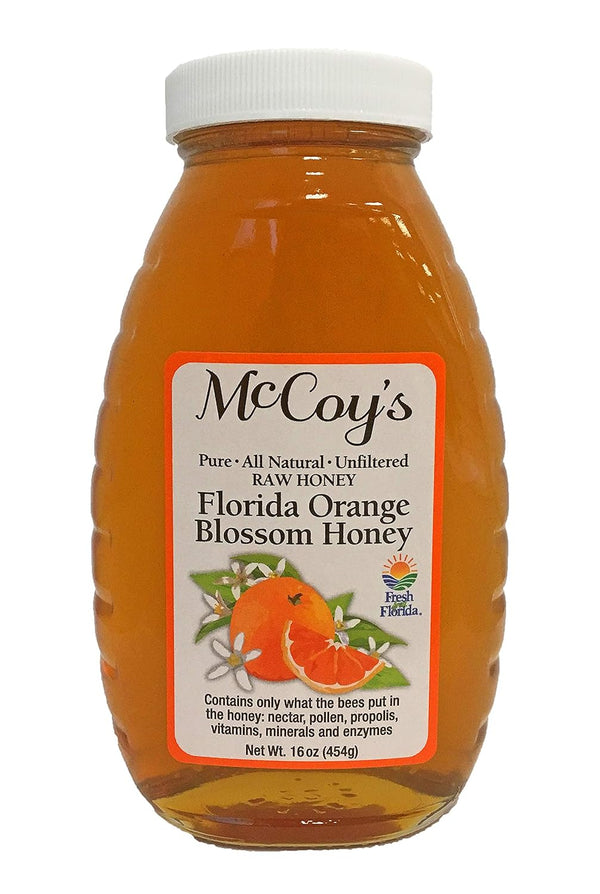 Raw Honey - Pure All Natural Unfiltered & Unpasteurized - McCoy's  Florida Orange Blossom Honey