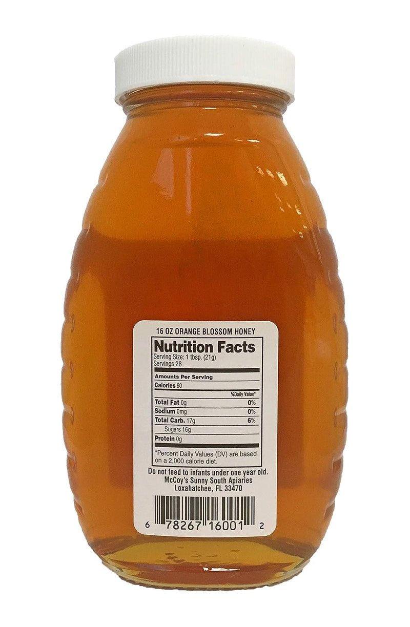 Raw Honey - Pure All Natural Unfiltered & Unpasteurized - McCoy's  Florida Orange Blossom Honey