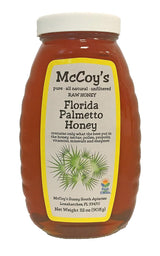 Raw Honey - Pure All Natural Unfiltered & Unpasteurized - McCoy's Honey Florida Palmetto Honey