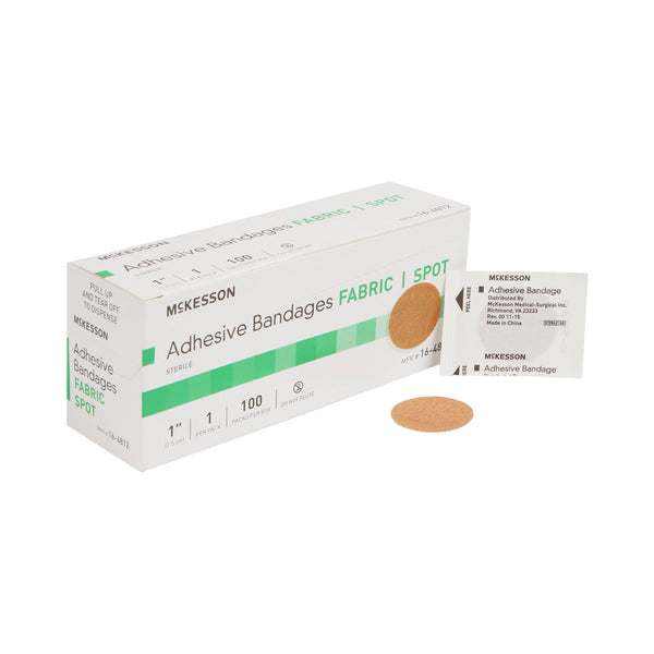 Mckesson Adhesive Fabric Spot Bandages Sterile Tan 100ct 16-4812
