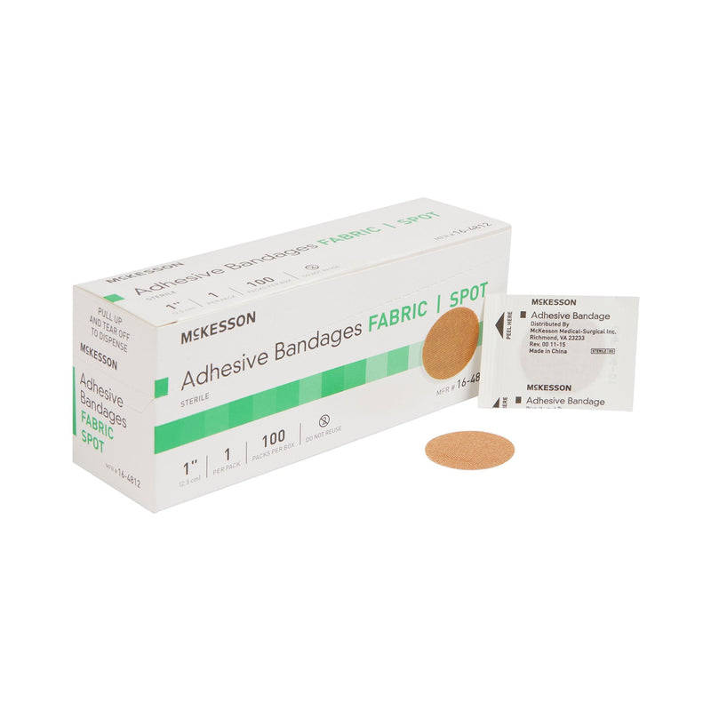 Mckesson Adhesive Fabric Spot Bandages Sterile Tan 100ct 16-4812