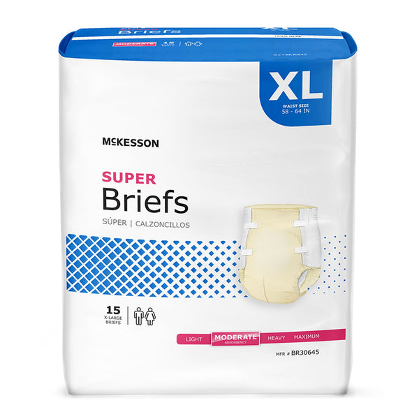 McKesson Super Briefs Moderate Absorbency XL 15ct Br30645