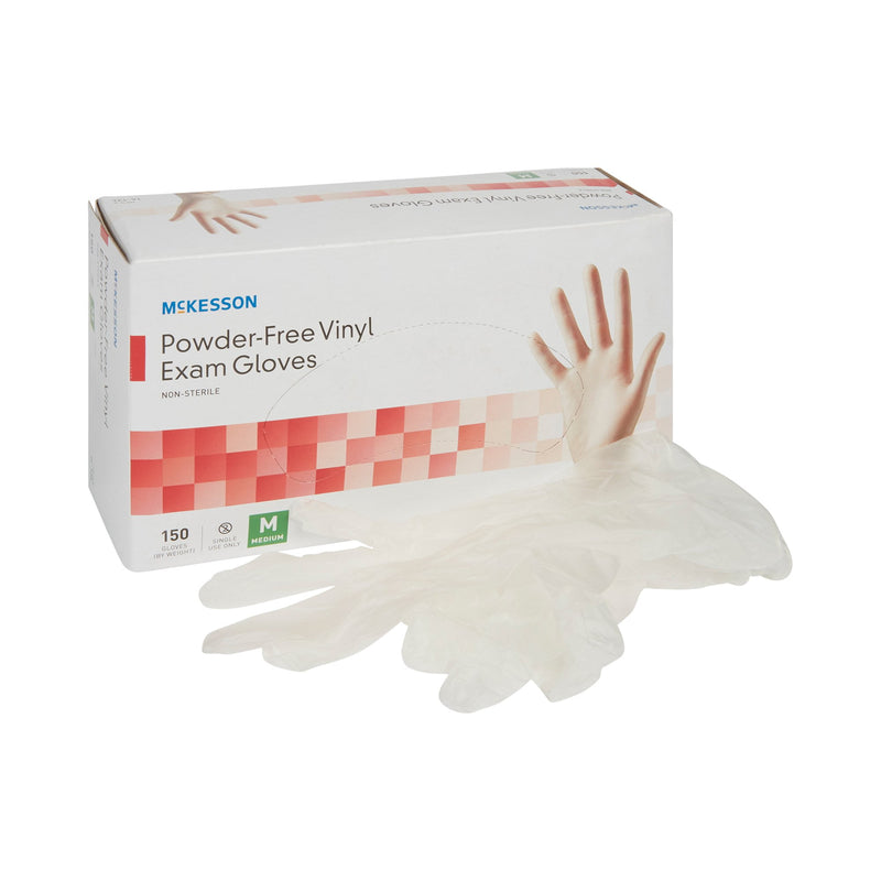 McKesson Powder-Free Vinyl Exam Gloves Non-Sterile Medium 14-136 150ct
