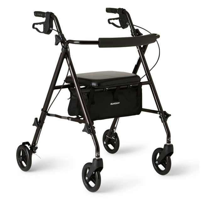 Medline Superlight Folding Aluminum Rollator Walker Black