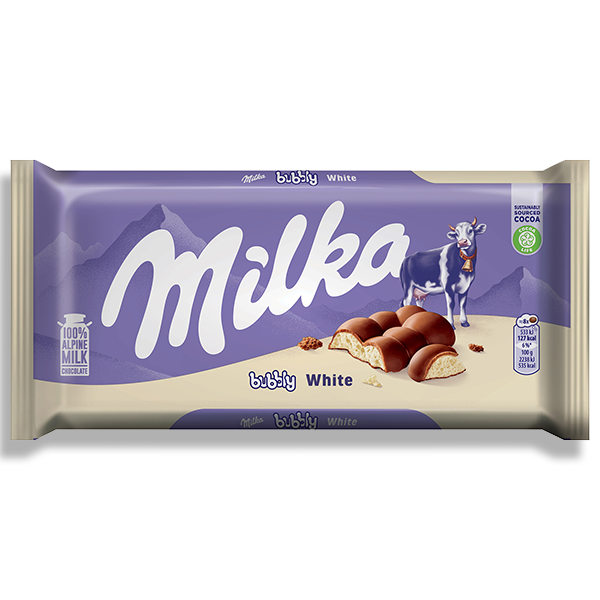 Milka Bubbly White Chocolate Bar 5.3oz