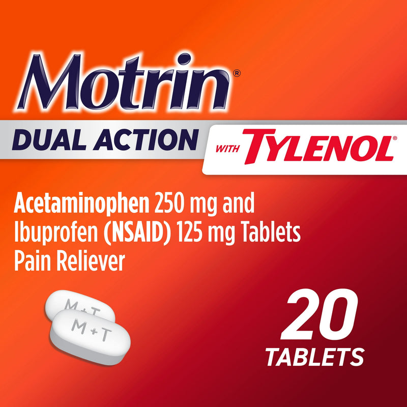 Motrin Dual Action with Tylenol 125mg 20 Tablets