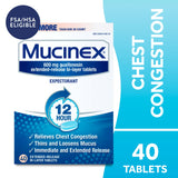 Mucinex 12 Hour Expectorant 600mg 40 Tablets