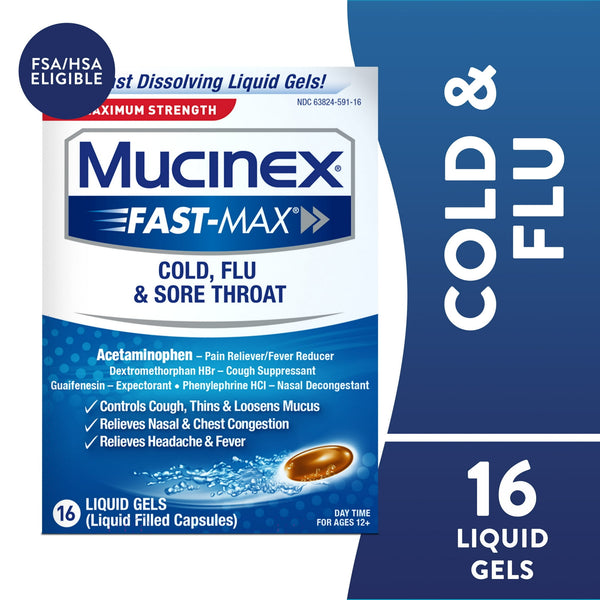 Mucinex Fast-Max Cold Flu & Sore Throat Caplets 16ct