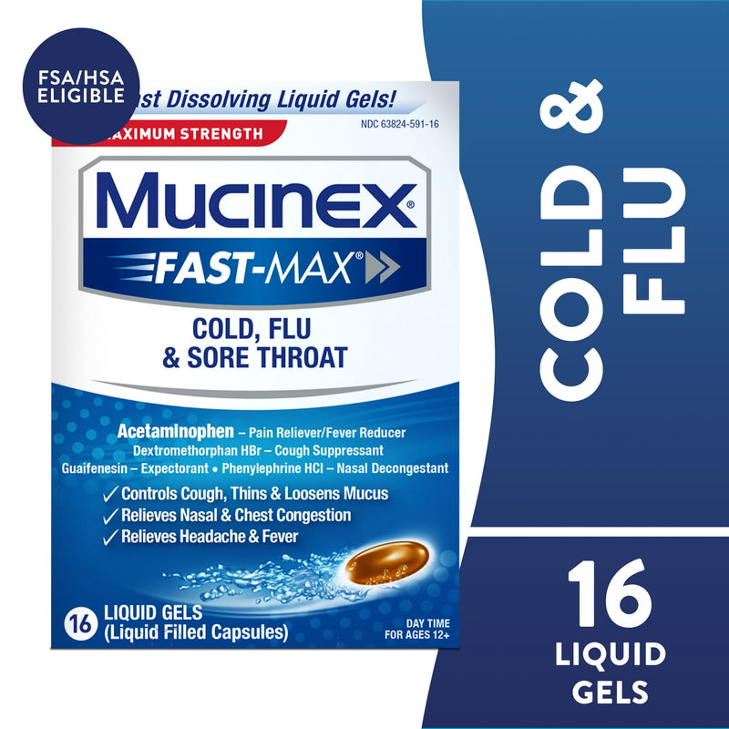 Mucinex Fast-Max Cold Flu & Sore Throat Caplets 16ct