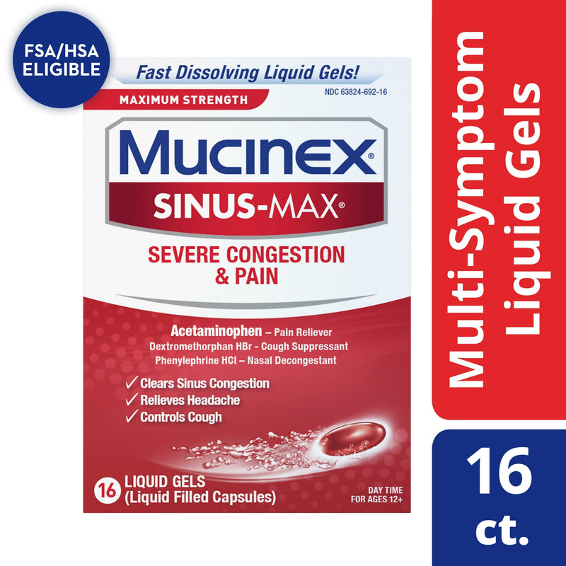 Mucinex Sinus-Max Congestion & Pain Liquidgels 16ct