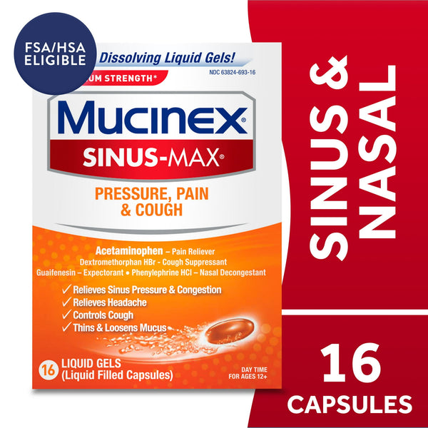 Mucinex Sinus Max Severe Congestion Relief Liquidgels 16ct
