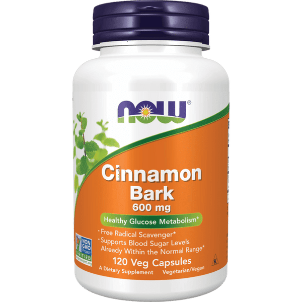 Now Cinnamon Bark 600 mg Capsules 120ct