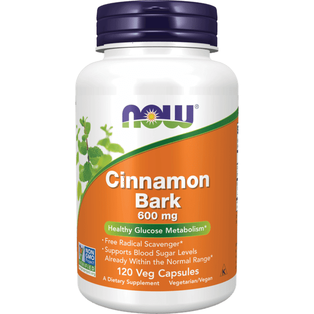 Now Cinnamon Bark 600 mg Capsules 120ct
