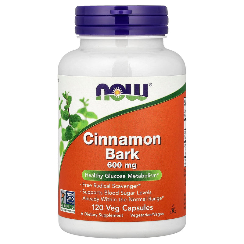 Now Cinnamon Bark 600 mg Capsules 120ct