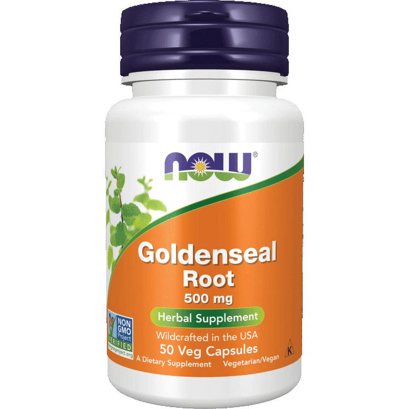 Now Goldenseal Root Capsules 500mg 50 Vegetable Capsules