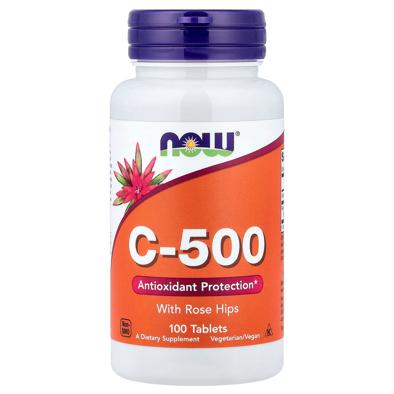 Now Vitamin C-500 With Rose Hips Tablets 100ct