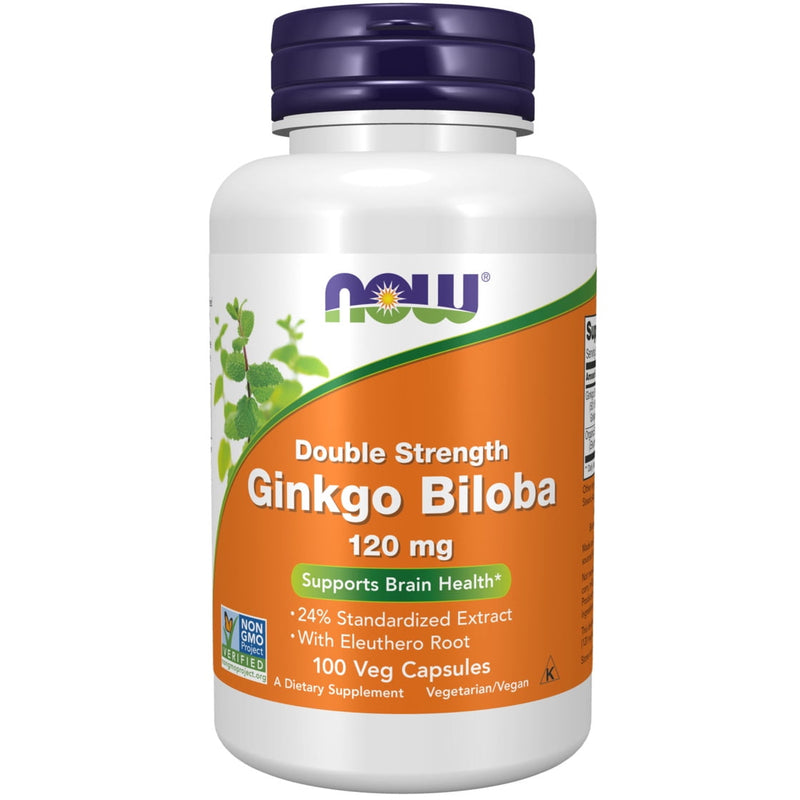 Now Ginkgo Biloba 120mg 100 Vegetable Capsules