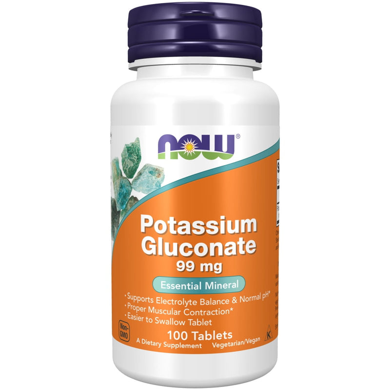 Now Potassium Gluconate 99mg 100 Tablets