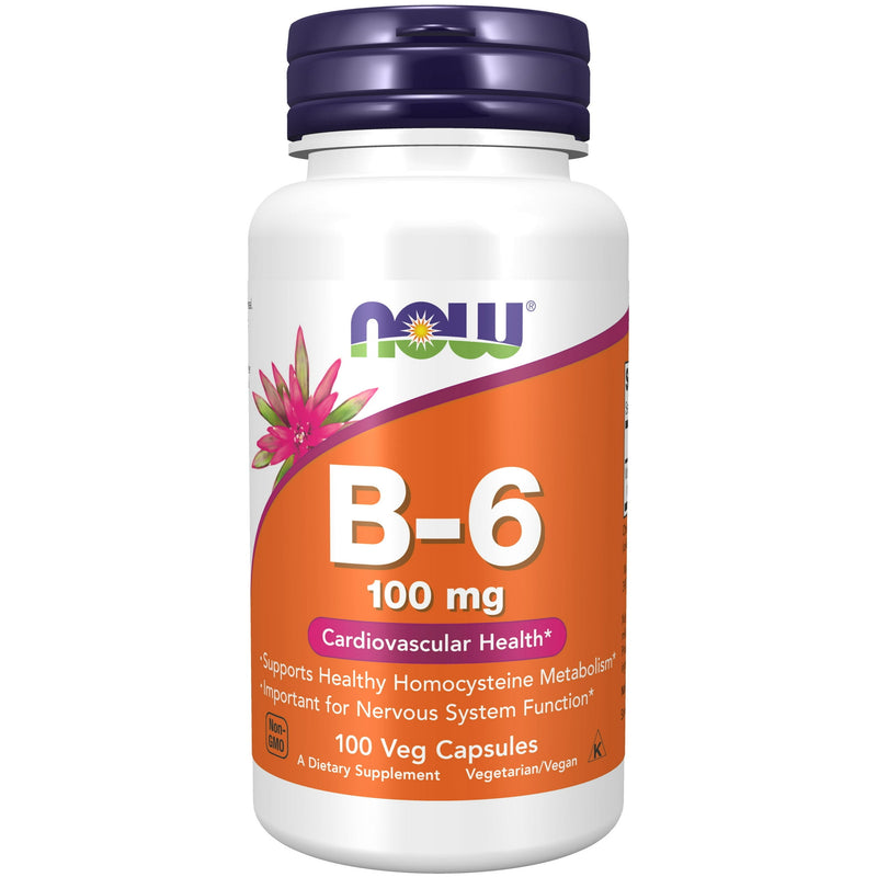 Now Vitamin B-6 100mg 100 Capsules