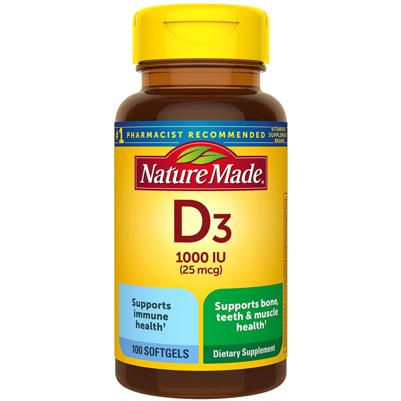Nature Made D3 1000Iu 25mcg Softgels 100ct