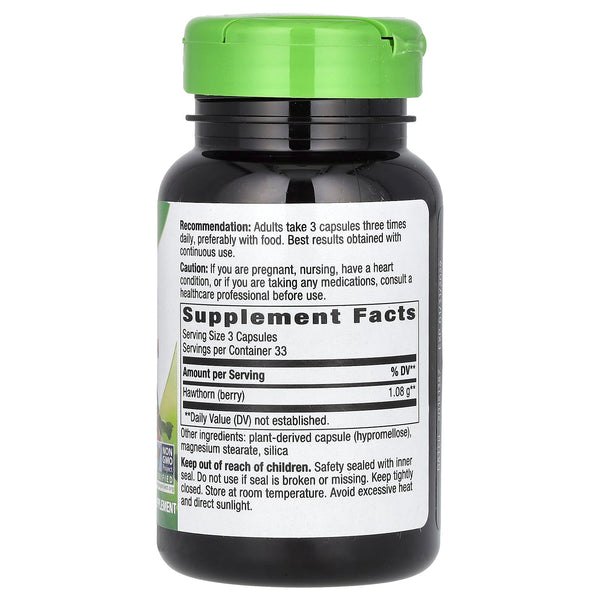 Nature's Way, Hawthorn Berries, 1,080 mg per Serving Size, 100 Vegan Capsules