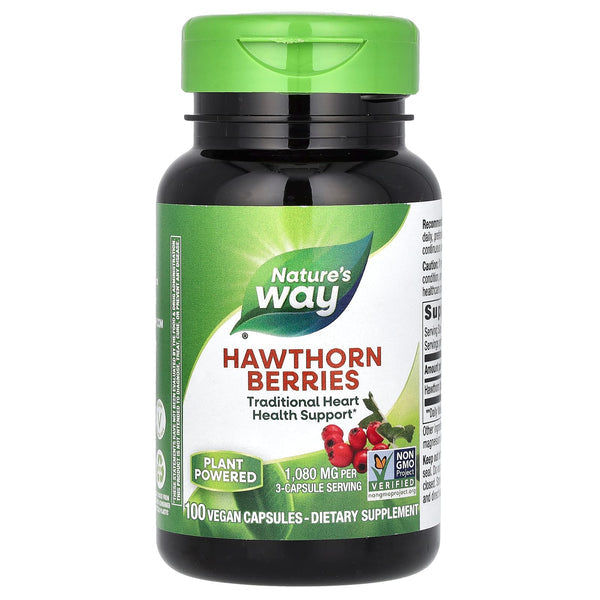 Nature's Way, Hawthorn Berries, 1,080 mg per Serving Size, 100 Vegan Capsules
