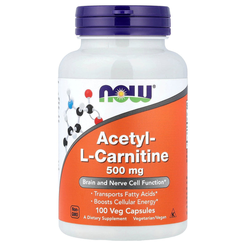 Now Acetyl L-Carnitine 500mg 100 Vegetable Capsules