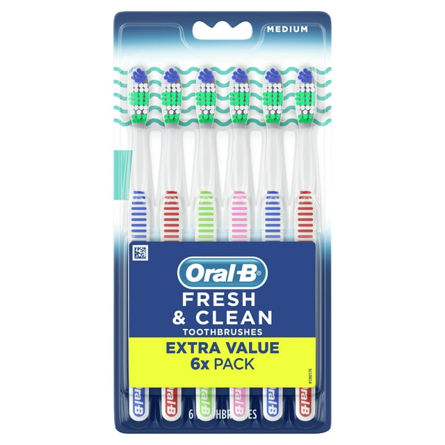 Oral-B Fresh & Clean Medium Toothbrushes 6ct