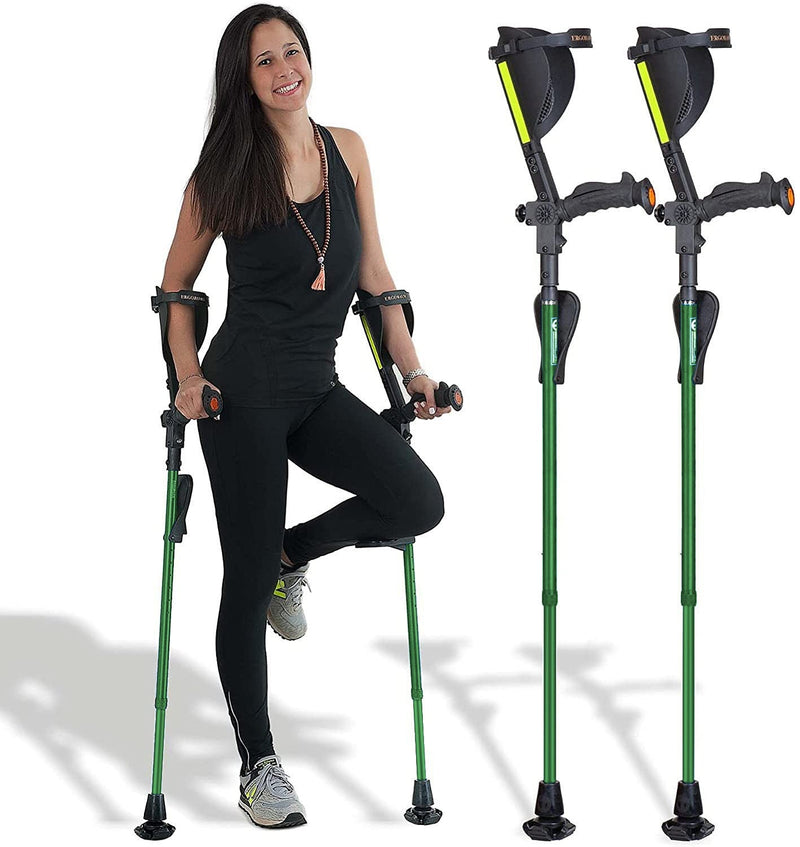 Ergobaum 7G Forearm Crutches Green Right