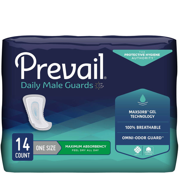 Prevail Pads Male Guards Maximum Absorbency 14 Pv-811
