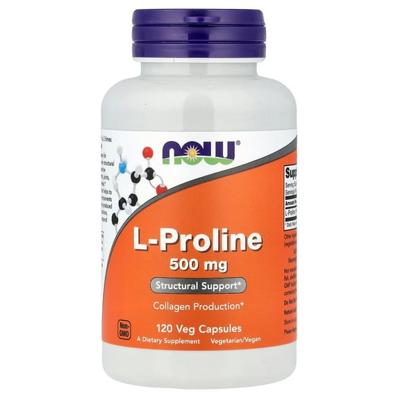 Now L-Proline 500mg Vegetable Capsules 120ct