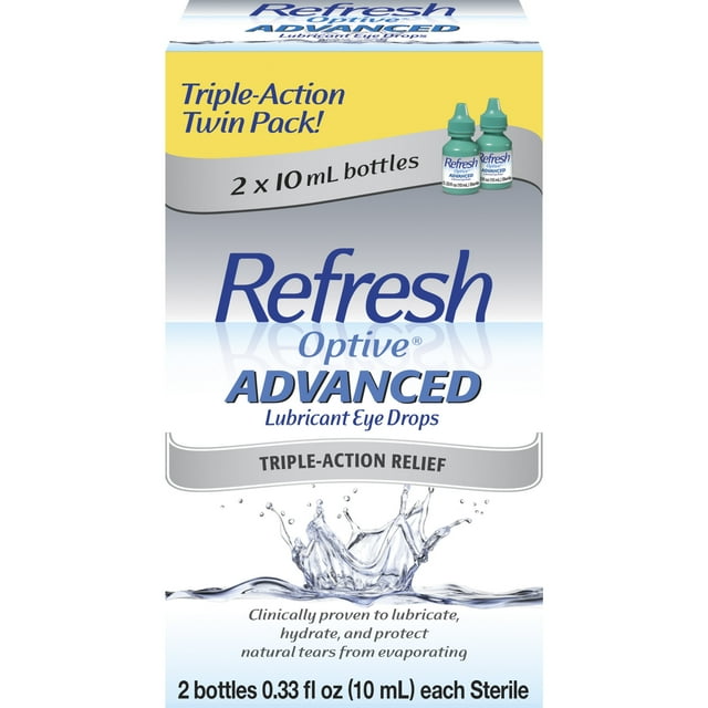 Refresh Optive Advanced Lubricant Eye Drops 10ml 2ct