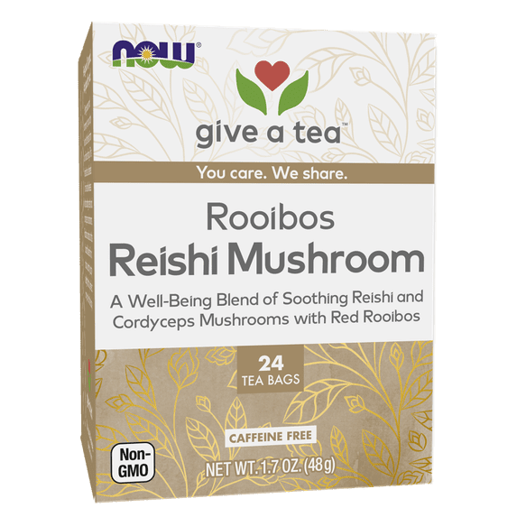 Now Foods, Rooibos Reishi Mushroom Tea, Caffeine Free, 24 Tea Bags, 1.7 Oz (48 G)