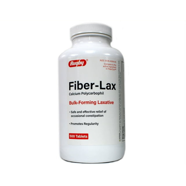 Rugby Fiber-Lax Constipation Tablets 500ct