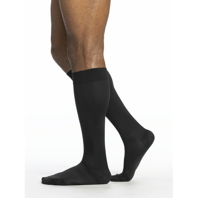 Sigvaris Midtown Style Microfiber Knee High 15-20 Closed Toe Black