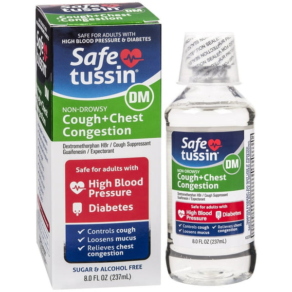Safe Tussin Dm Cough Chest Congestion Liquid 8oz