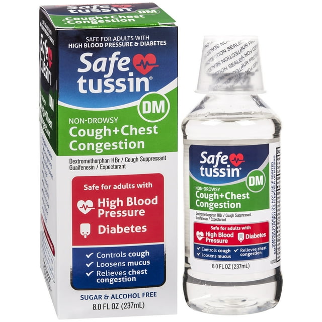 Safe Tussin Dm Cough Chest Congestion Liquid 8oz