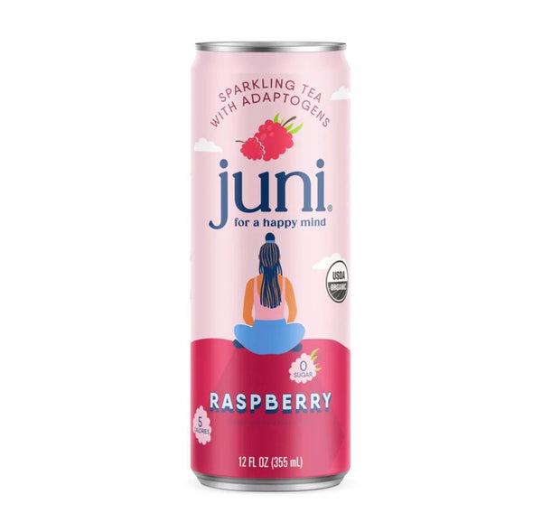 Juni Sparkling Adaptogenic Tea Raspberry, 355 Ml