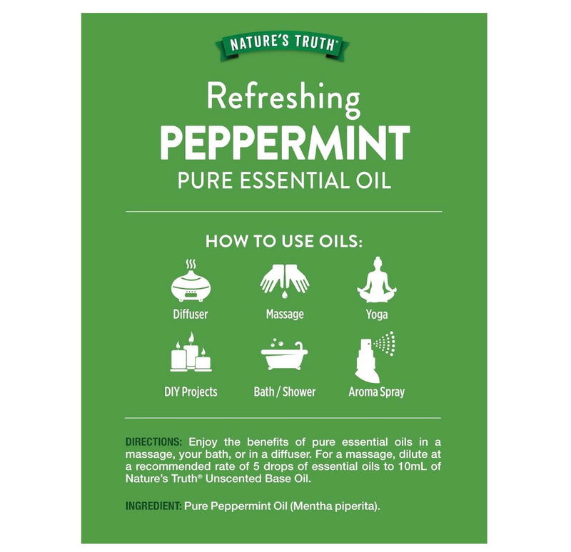 Nature's Truth, Pure Essential Oil, Refreshing Peppermint, 2 Oz