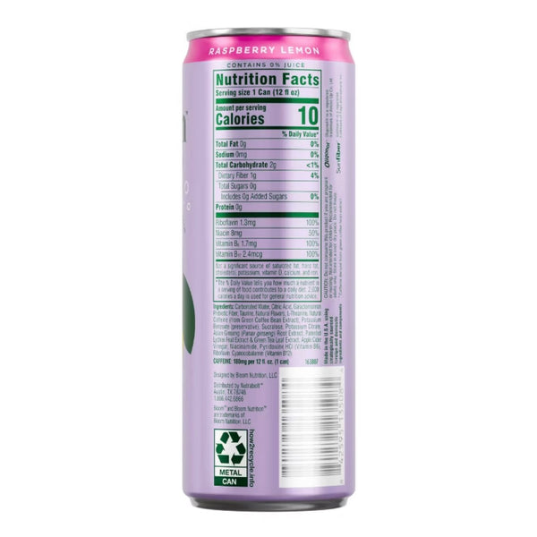 Bloom Energy, Raspberry Lemon, 12 Oz