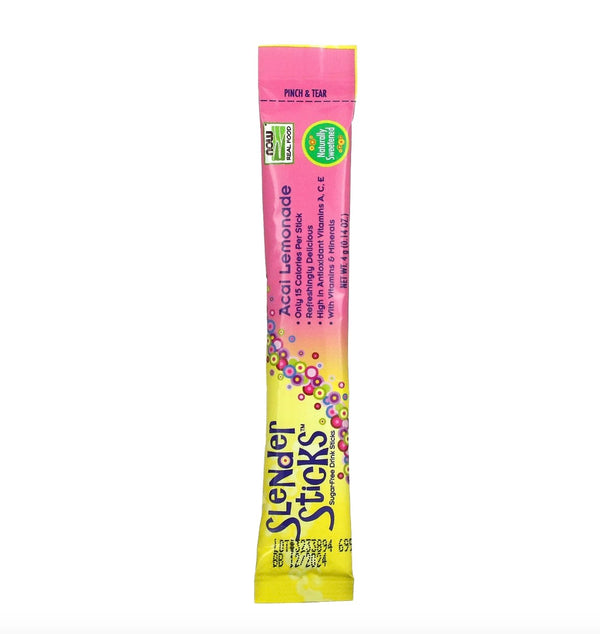 Now Foods Slender Sticks Acai Lemonade, Sugar Free, 12 Ct