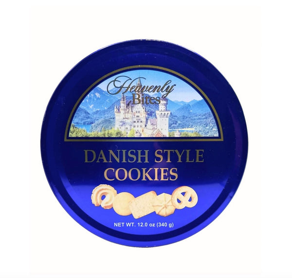 Heavenly Bites Butter Cookies Danish Style - Metal Tin - 12 Oz