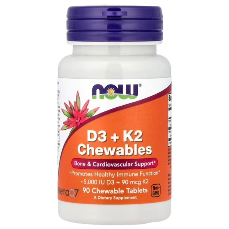 Now D3 + K2 MK-7 90 Chewable Tablets