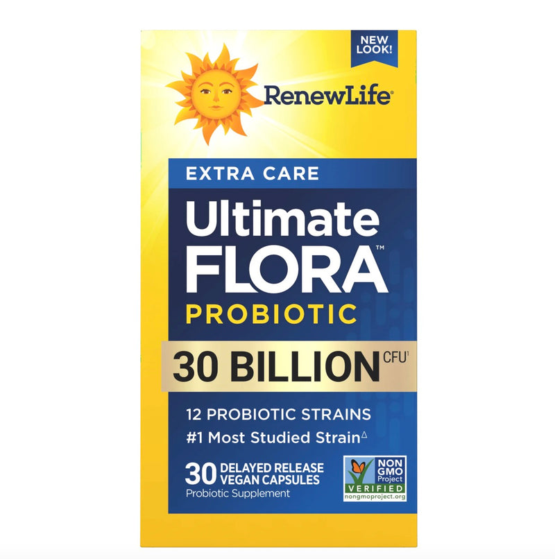 Renew Life Extra Care Digestive Adult Probiotic 30 Billion CFU, 12 Strains, 30 Count