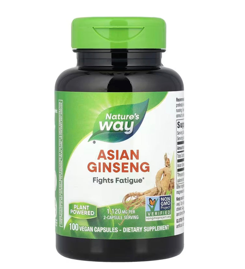 Nature's Way Asian Ginseng 1120 mg 100 Cápsulas veganas